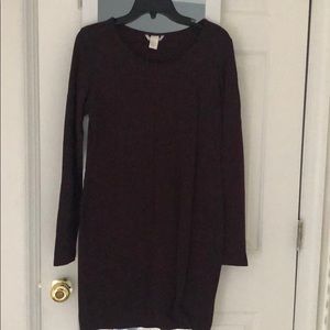 Long sleeve burgundy dress
